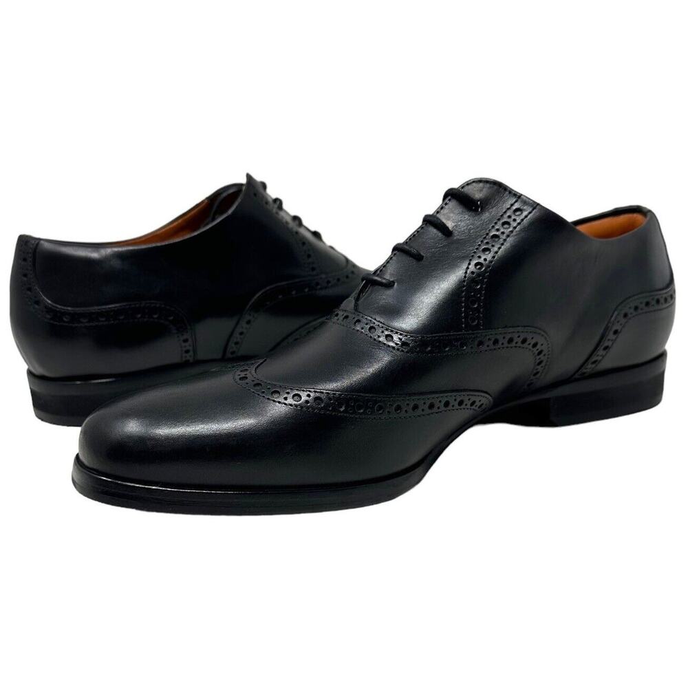 Classic Black Men's Wingtip Derby Dress Shoes